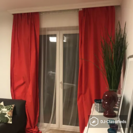 Red curtains 145x300 cm