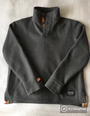 SUPER DRY Polo sweatshirt - gray size M-L