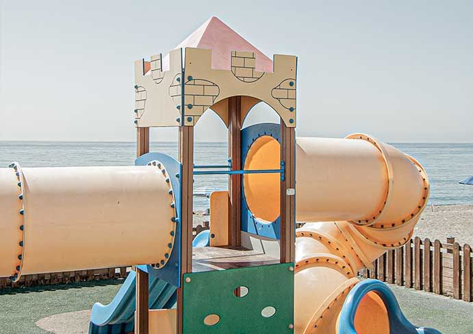 outdoor playground overlooking the sea