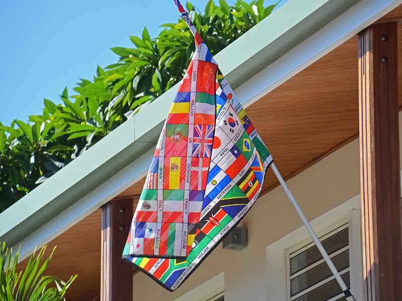 flag with flags from all over the world